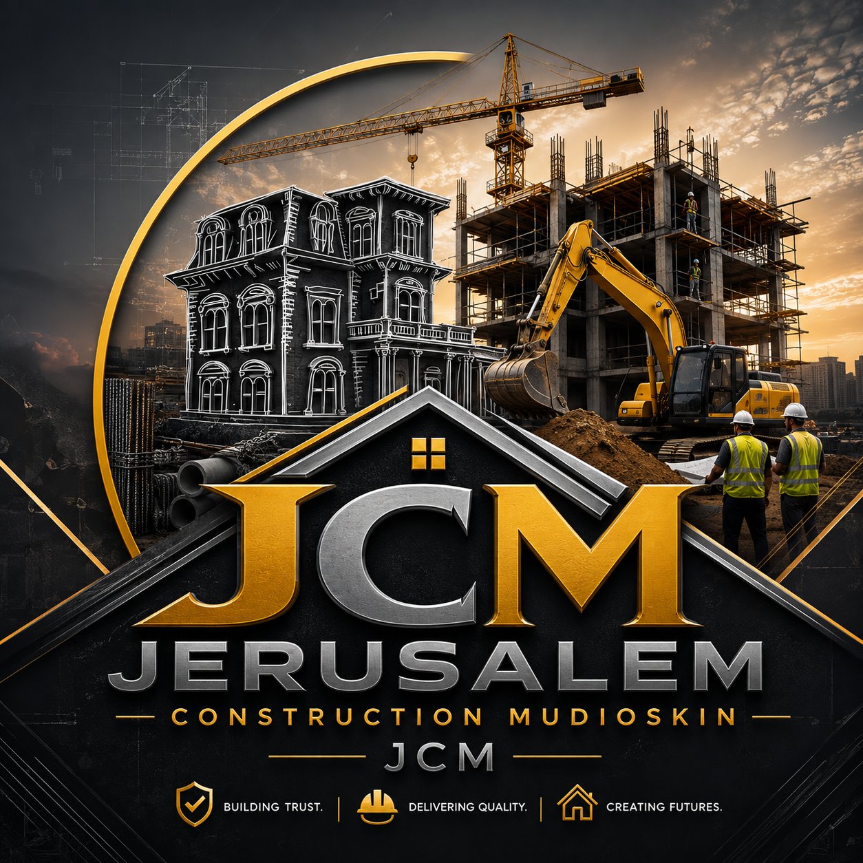 JCM Jerusalem Construction Mudioskin logo